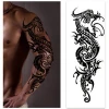 Wholesale Waterproof Full Arm Temporary Black Dragon Body Art Tattoo Sticker