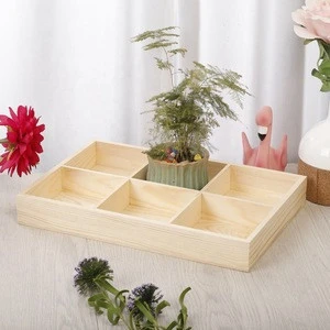 Wholesale Wooden Box Woodiness Plant Flowerpot Put Pieces Desktop Box Put Pieces Tray