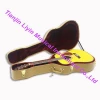 Wholesale yellow white line wooden guitar hard case bag cases guitar acoustic