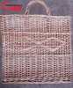 Willow wicker basket with pattern at front and Back with color,hanging bag storage basket wicker crafts