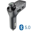 Wireless In-Car Bluetooth 5.0 FM Transmitter MP3 Radio Adapter Car Kit USB Charger Support caller number phones music TF Card