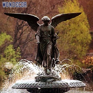 Wondecor  Outdoor Garden Large Bronze Fountain Sculpture with Lady Angel Statue