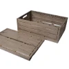 Wood look like effect folding Collapsible Plastic Storage RPC Crate for fruit and vegetable