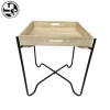 Wooden top Foldable Iron Tray Table