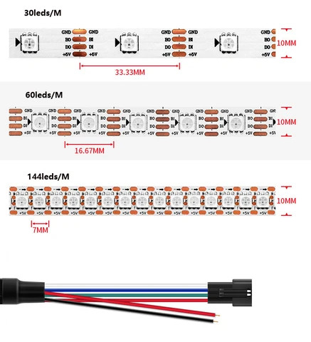 Buy Ws2813 Dream Color Led Strip Light 60-leds Remote Control 10w Power ...