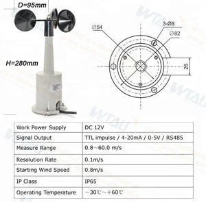 wtf-b100 marine use anemometers portal crane and offshore crane to measure the wind speed and director digital sensor