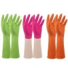Yellow latex flocklined household gloves kitchen