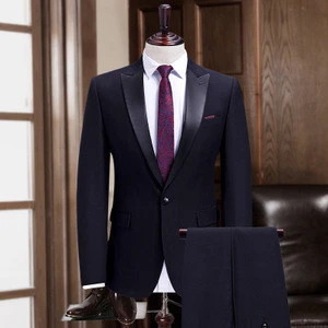 Young men suits men&#039;s leisure suit black button banquet groom&#039;s wedding gown three pieces