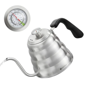 Gooseneck Spout Hand drip stainless steel pour over coffee kettle with thermometer