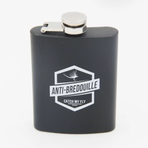 Customize Hip Flask for Liquor Matte Black 6oz Stainless Steel Leakproof for Men and Women