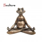 Meditating Zen Yoga Frog Figurine Garden Statues