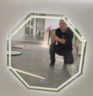 Hotel bathroom Dingju stainless steel metal wall  mirror