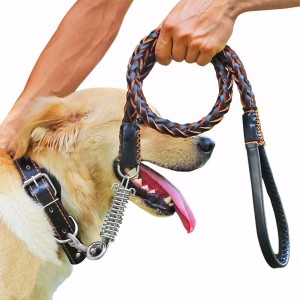 Dog Cow Leather Traction Rope