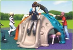 Plastic dome climber with slide for kids to climb and hide in outdoor playground