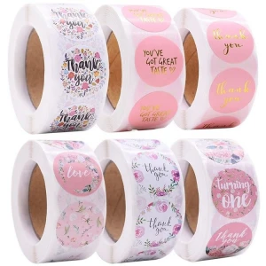 Stickers Round Natural Kraft 500pcs Labels per roll cute sticker for Cake Packaging seal labels handmade sticker