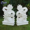 Abstract natural carving landscaping decoration animal white marble stone dragon sculpture