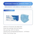 3-Ply, Type IIR( EN14683:2019)，disposable medica mask