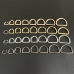 Alloy closed ring D buckle Gold silver gun bronze bag with adjusting ring crescent ring opening D buckle