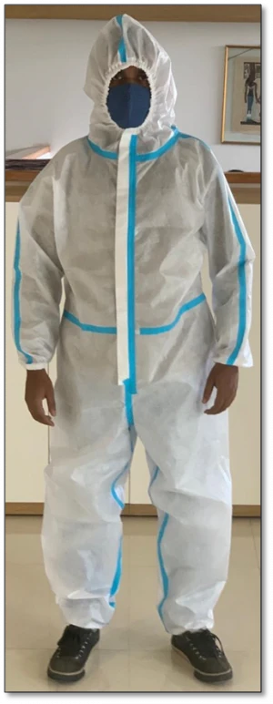 70 & 90 GSM POLY PROPYLENE COATED NONWOVEN COVERALL