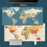 Oversized mouse pad World Map computer logo desk pad thickened lock edge desk pad mouse pad