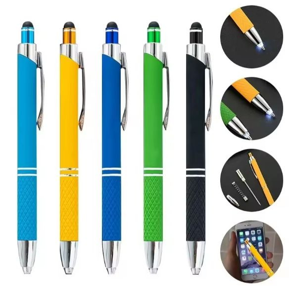 Buy Metal Led Light Pen Multifunction Touch Screen Ballpoint Pen Can