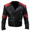 Biker Red and Black Leather Jacket