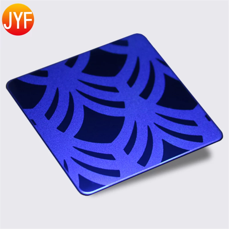 Buy 201 304 Sapphire Blue Etched Stainless Steel Sheets from Foshan jinyifan metal products Co