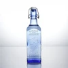 500ml 16oz blue square swing flip top spirits glass bottle