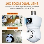 E9 light-bulb type dual-lens surveillance camera H.265 voice intercom full-color night vision camera