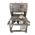 ultrasonic food cutting machine cut round squares and triangles with normal and frozen cakes.