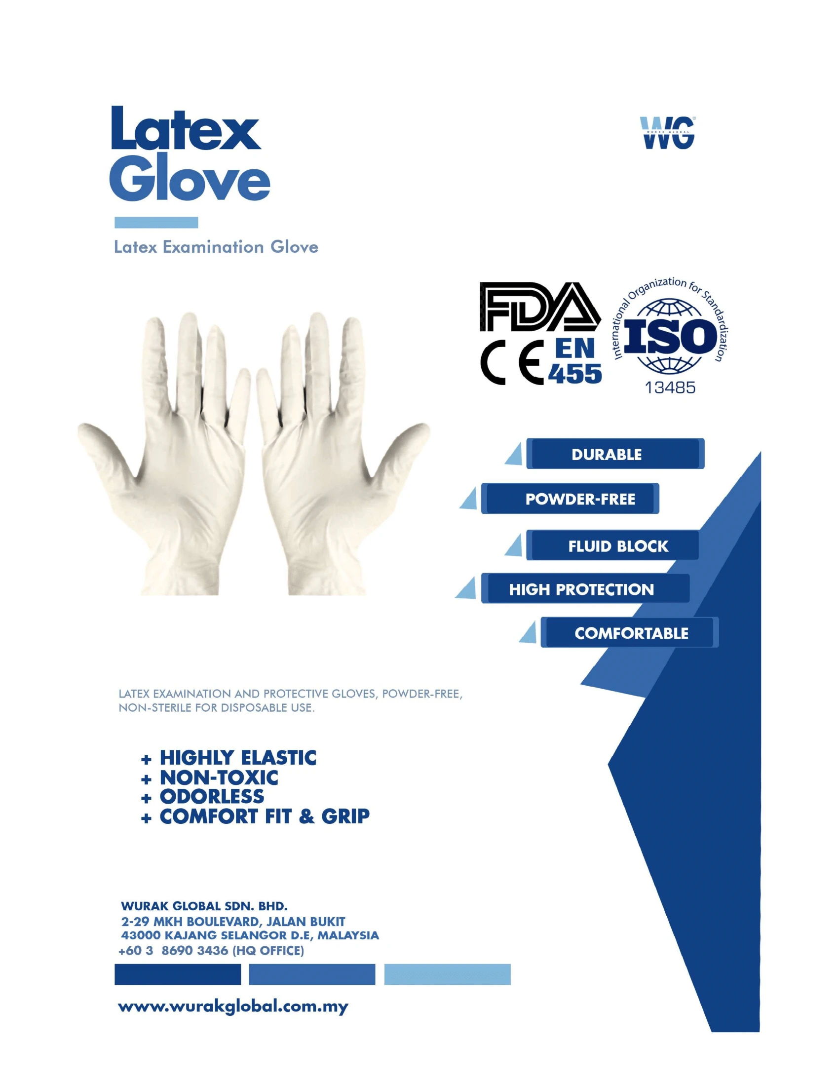 Buy Latex Examination Glove from Wurak Global Sdn. Bhd., Malaysia