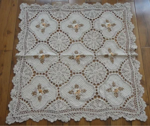 100% polyester handmade crochet tablecloth