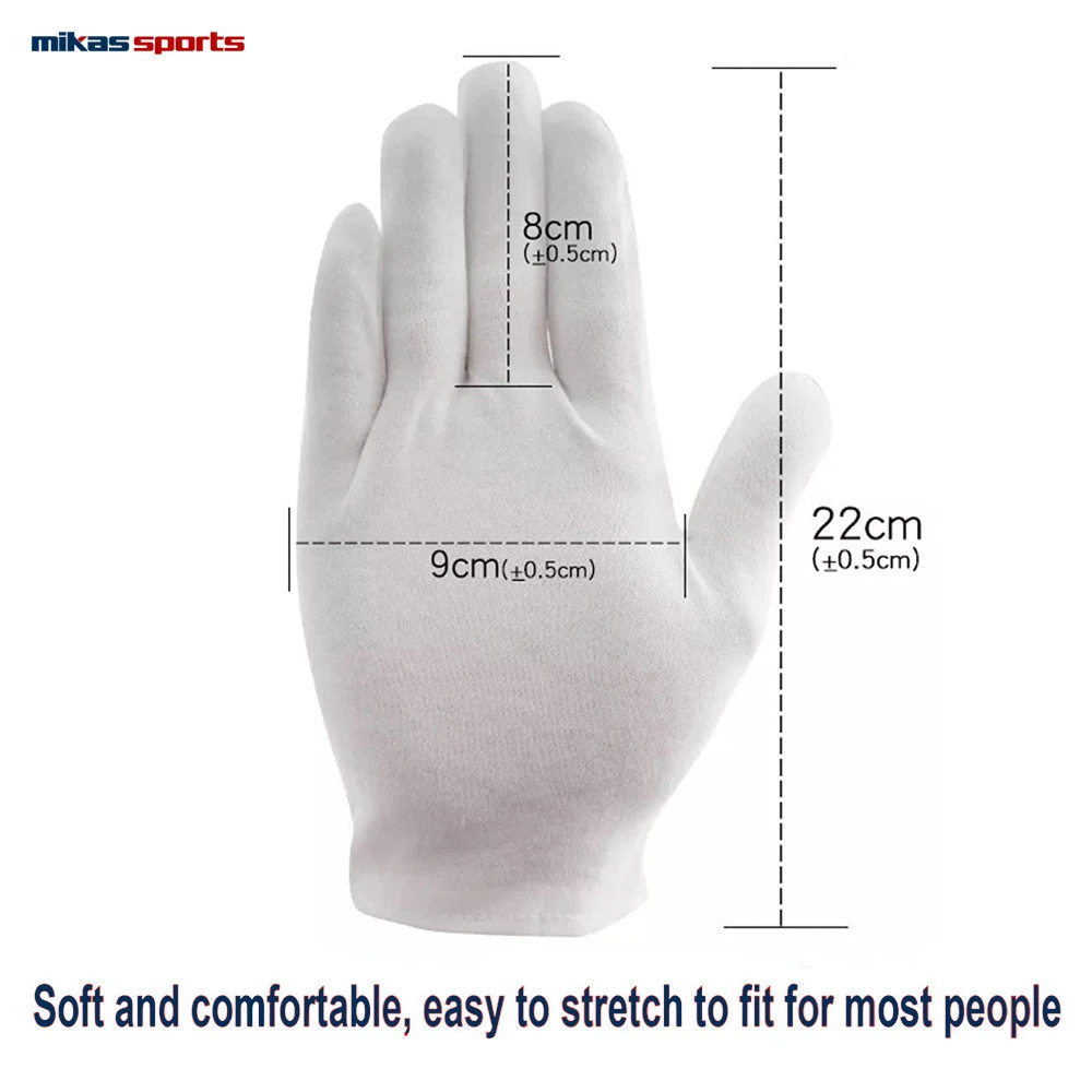 100% Premium White Cotton Cosmetic Moisturizing Natural Therapy Gloves for Dry Hands