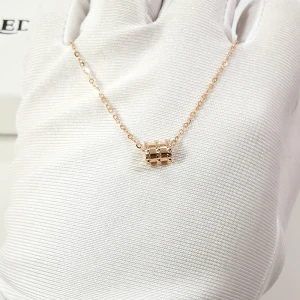 1000S New Arrival Rose Gold Romantic Love Memory Wedding Necklace 18K Real Soild Gold Chain Necklace