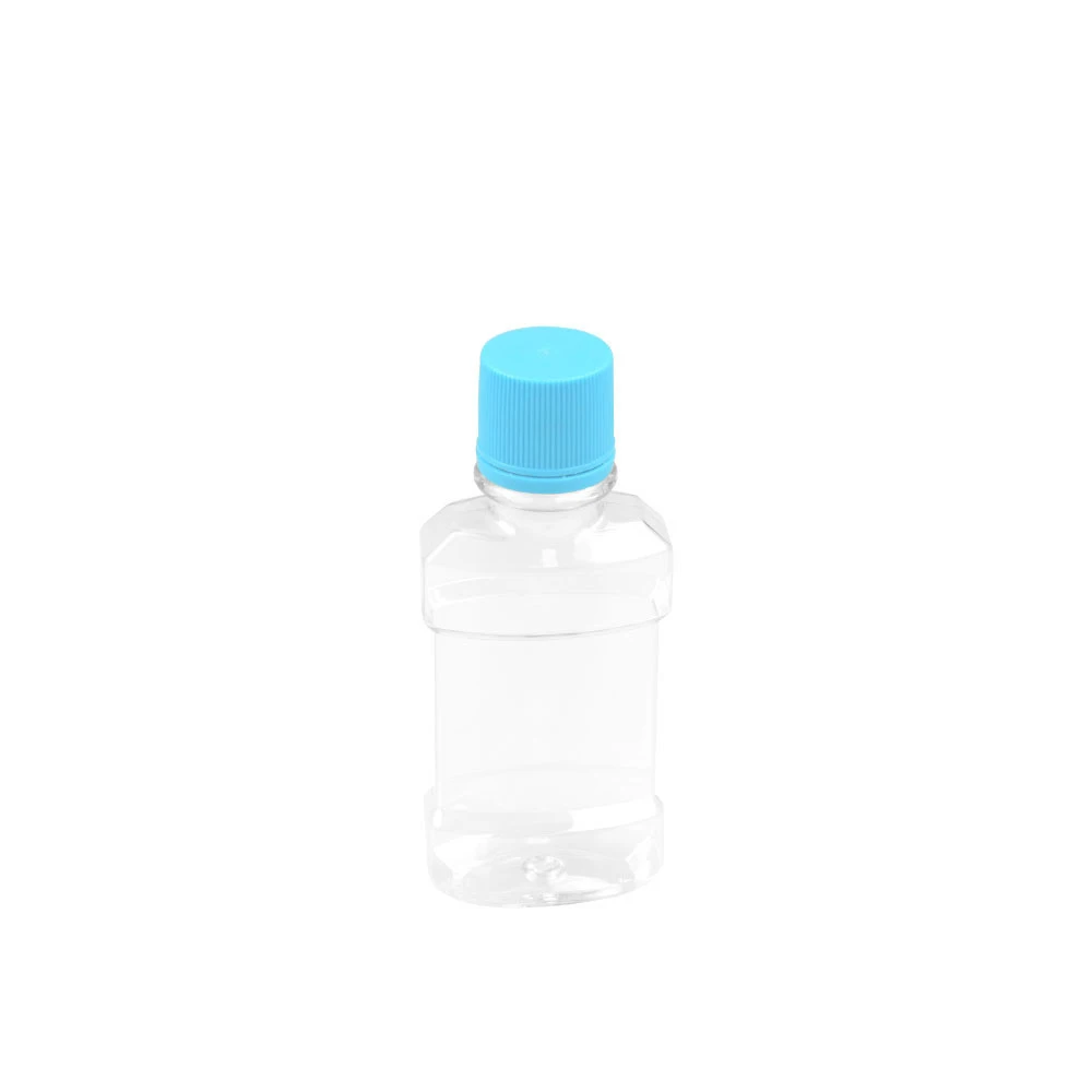 100ml 240ml 500ml empty Oral care Multi-Care Whitening Fresh pet plastic bottles for mouthwash with theft-proof bottle lids