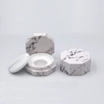 10g 20g Empty White Marble Octagonal Cosmetic Loose Powder Container Jar with Sifter