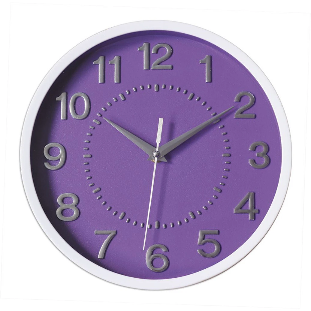 10&quot; Silent Wall Clock Non-ticking Decor Digital Quartz Wall Clock Battery Operated Easy to Read Round Wall Clock