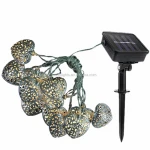 12 Led Metal Heart Shape Star Solar Garden Party Wedding Holiday String Lights