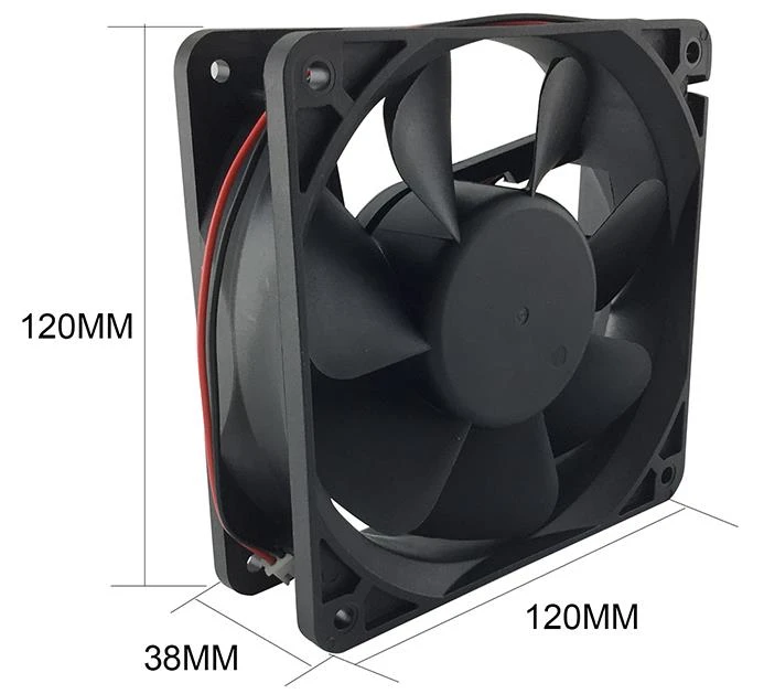 120x120x38mm free standing high CFM 12038mm fan BCY12038-1 high quality ball bearing EC brushless axial flow fan 85-230V