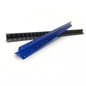 12inch laser etched Aluminum triangular architect scale ruler