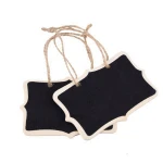12PCS Mini MessageBoard Sign,Wooden Double Sided Hanging Chalkboard Blackboard