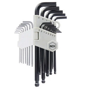 13 pcs SAE 0.05-3/8 inch 13 Pieces Metric 1.27-10 mm Plastic Holder Hex Key Allen Wrench Set with Ball End