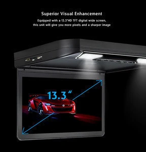 13.3inch roof mount monitor / dvd player with FM/DVD/USB/SD/IR /1080p/TV