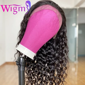13*4 lace frontal water wave natural black cheap lace front wigs human hair pre plucked braizilian remy hair wigs