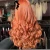Import 180% Orange Color Lace Wigs Wave  Hair Lace Middle Part Human HD Hair Wigs PrePlucked Brazilian Wigs Remy Human Hair from China