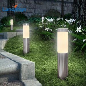 2 packs Solar Bollard Pathway Lights, Outdoor Garden Decorative Landscape Lighting, Low Voltage Solar Pillar Pole Light