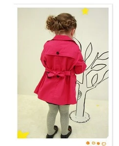 2015 Fall Childrens Boutique Clothing Red Trench Coat For Wholesale
