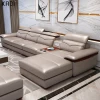 2020 Hot sale modern design foshan home furniture l shaped leather sofa for living room furniture