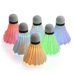 2020 Hot Selling 6PCS Led Badminton Shuttlecock Goose Feather Flashing Badminton Shuttlecock
