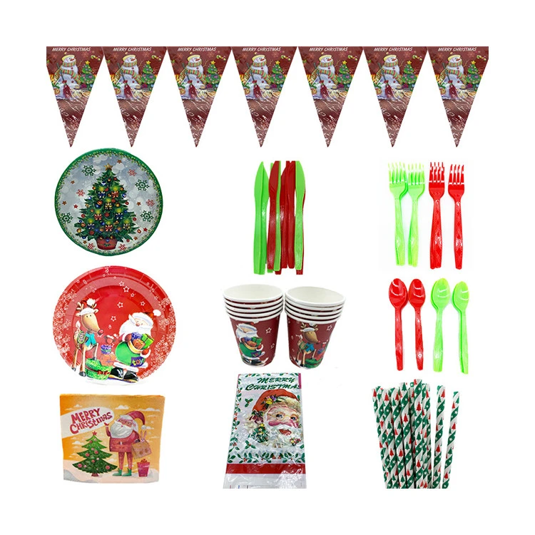 2020 Merry Christmas Pumpkin paper plates Christmas party tableware